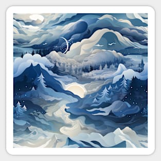 Fantasy Landscapes Mountains Pattern 4 Sticker